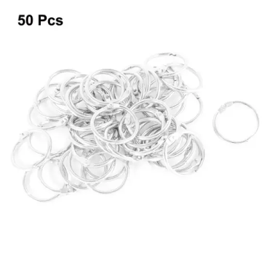 Unique Bargains 1.2" Openable Dia Metal Spring O-Ring Loose Leaf Binder Ring Silver Tone 50 Pcs image {1}