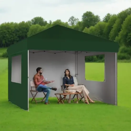 GustoWave 10x10 Ft Pop Up Canopy with 4 Sidewalls for Deck, Garden image {7}