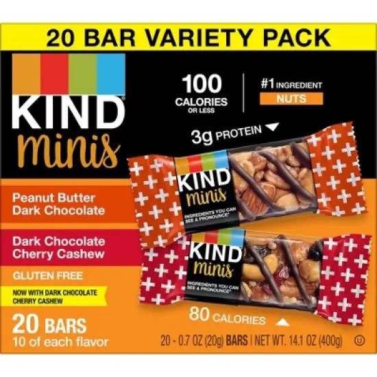 Kind Mini Peanut Butter Cherry Bars - 14.1oz/20ct image {1}