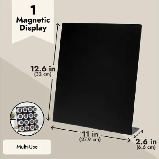 Juvale Large Magnetic Metal Board for Magnets - Tabletop Memo Display Easel Stand for Home, Office, School (Black, 12.6 In) image {4}
