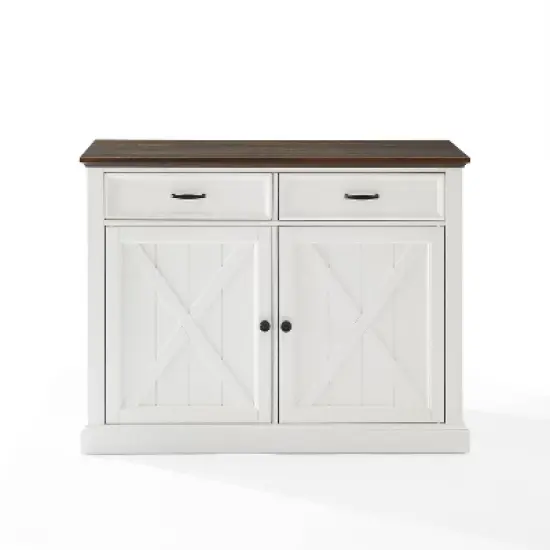 Clifton Kitchen Island Distressed White/Brown - Crosley image {6}