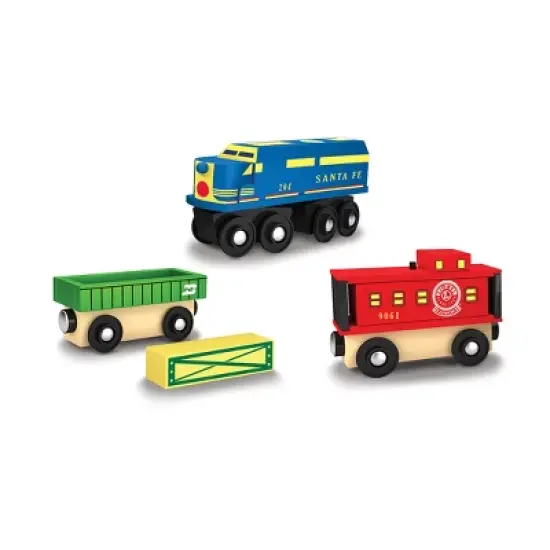 MasterPieces Wood Train Sets - Lionel Santa Fe Cargo 3 Piece Train Set image {2}