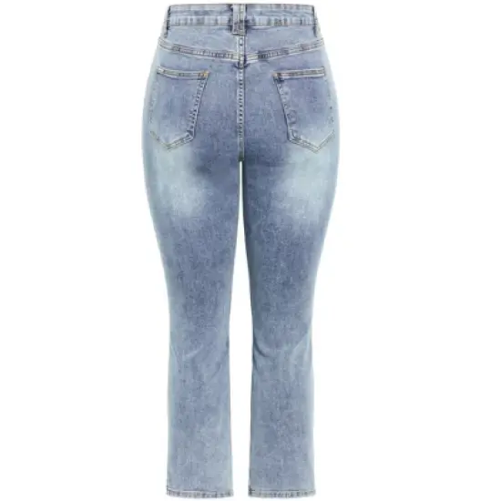 Women's Plus Size Most Wanted Rip Jean - Light Wash | CITY CHIC image {4}