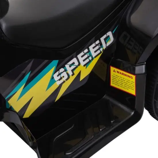 Aosom 6V Kids ATV Ride on 4-Wheeler Car Electric Quad Toy Battery Powered Vehicle with Forward/ Reverse Switch for 3-5 Years Old Toddlers Black image {6}