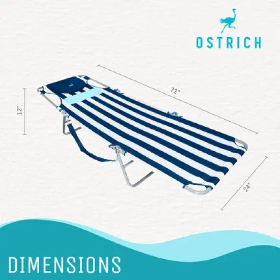 Ostrich Comfort Lounger Face Down Sunbathing Chaise Lounge Beach Chair, Stripes image {1}