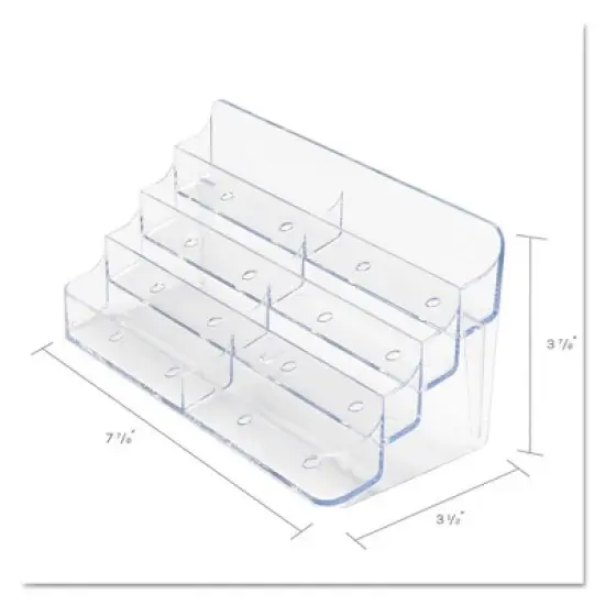 Deflecto 8-Pocket Business Card Holder, Clear, 7.78" x 3.5" x 3.38" image {3}