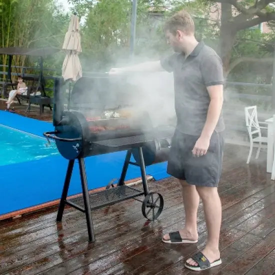 Captiva Designs E02GR016 16" Offset Charcoal Smoke - Black image {1}