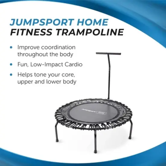 JumpSport Compact Round Lightweight 22 Pound Stable Bounce Home and Gym Fitness Indoor Mini Rebounder Trampoline for Adults, Black image {3}