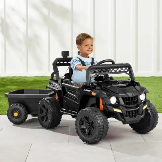 Best Choice Products Kids 12V Electric Ride-On UTV and Trailer w/ Parent Remote Control, LED Lights image {9}