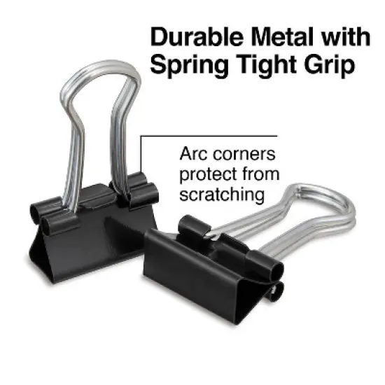 Staples Micro Metal Binder Clips Black 1/2" Size with 1/8" Capacity 15340 image {1}