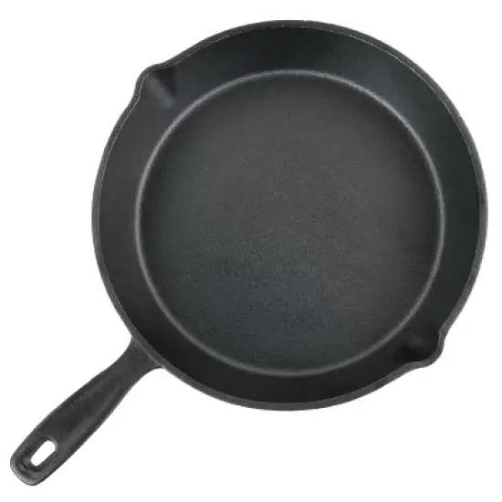 Oster Castaway 10 Inch Round Cast Iron Frying Pan with Pouring Spouts image {5}