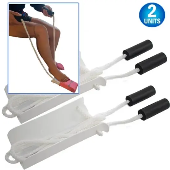 5 Star Super Deals 2 Sock Slider Aid Shoe Horn with Foam Handles and Adjustable 40" Cords - Easy On and Off Stocking Slider Assist Tool  Mobility Aid image {7}