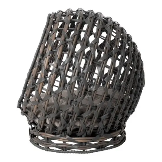 Huntley Pet Rattan Cat Bed Condo, Elevated with Round cushion image {1}