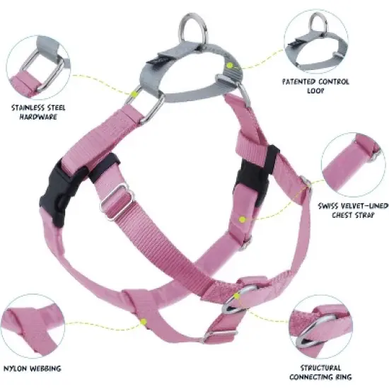 2 Hounds Design Freedom No-Pull Dog Harness Medium Rose image {1}