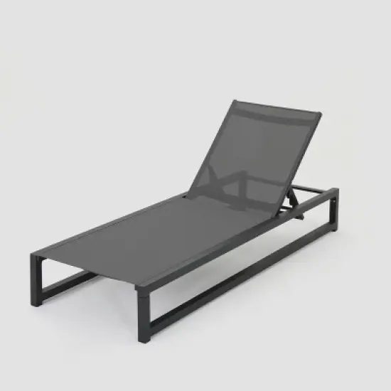 Modesta Aluminum Chaise Lounge: Weather-Resistant, Adjustable Backrest - Christopher Knight Home image {1}