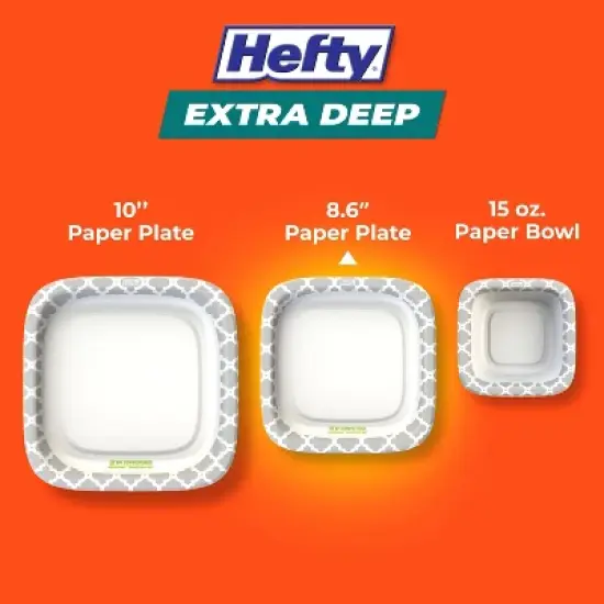 Hefty Extra Deep Square Disposable Plates 8.5" - 40ct image {7}