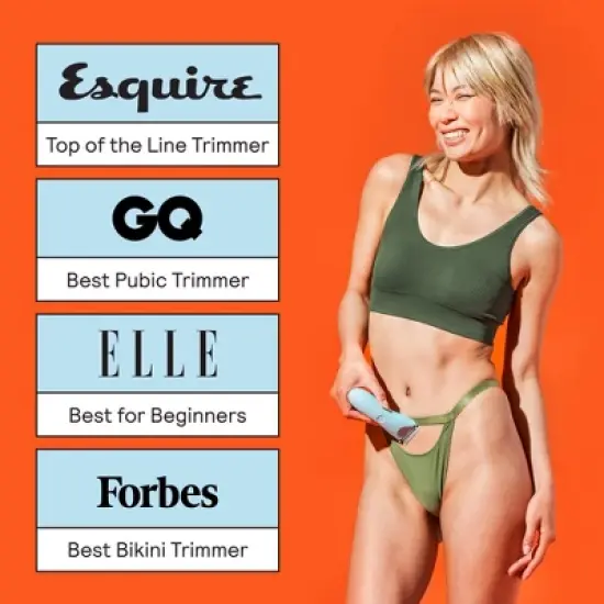 Meridian Trimmer Plus with Charging Dock, Pubic & Body Hair Trimmer Men Women,Below-the-Belt Groomer,Ball Trimmer,Bikini Trimmer,BonusPouch - Sky image {7}