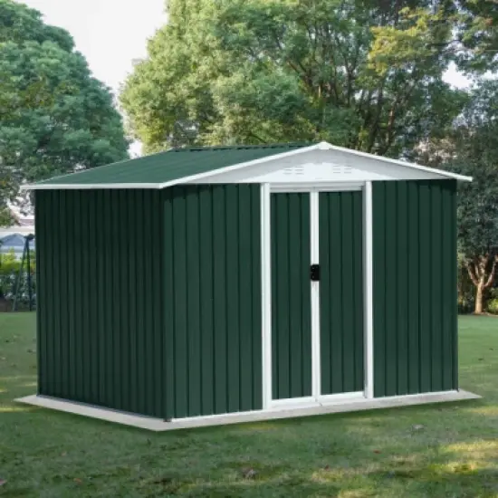 10&times;6 FT Large Outdoor Storage Shed with Aluminum Alloy Frame, Weather-Resistant Metal Tool Shed for Garden or Backyard &ndash; The Pop Home image {6}