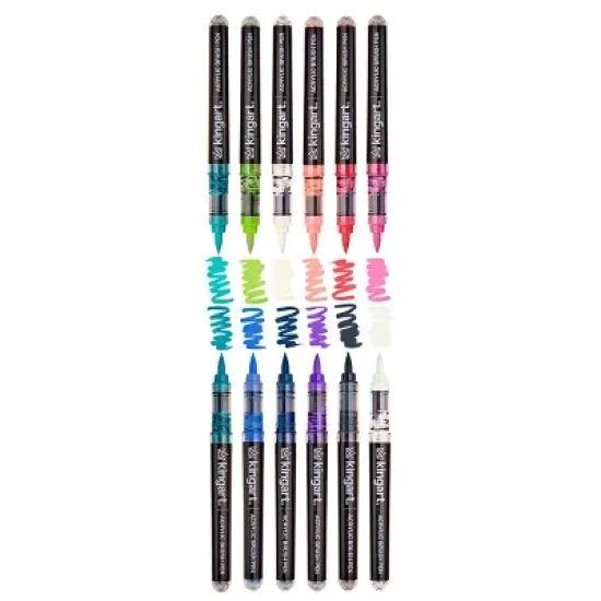 KINGART PRO Acrylic Paint Brush Pens 12 Lettering Colors image {6}