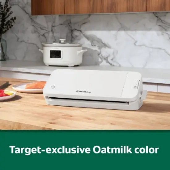 FoodSaver Select Vacuum Sealer with Bags and Roll Oatmilk VS2120: 5-Year Warranty, Plastic, Spot Clean, 6.9 lbs, 17.9" Width image {3}