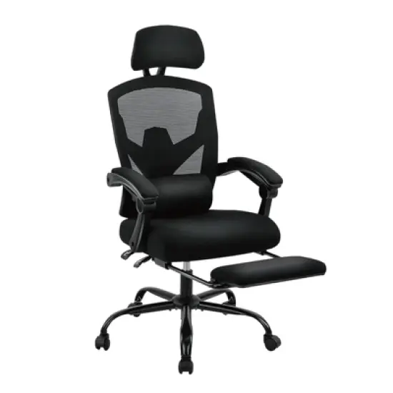 Sapphtopaz Ergonomic Swivel Office Chair with Footrest&Lumbar Support Pillow,Upholstered Gaming Chair with Adjustable Tilt Recliner for Office image {7}