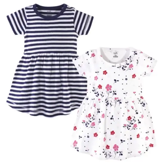 Touched by Nature Baby and Toddler Girl Organic Cotton Short-Sleeve Dresses 2pk, Floral Breeze image {3}