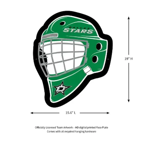 Evergreen Ultra-Thin Edgelight LED Wall Decor, Helmet, Dallas Stars- 15.6 x 19 Inches Made In USA image {1}