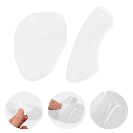 Unique Bargains Silicone Heel Support Cup Pads Orthotic Insole Plantar Care Heel Pads 12Pcs Clear image {4}