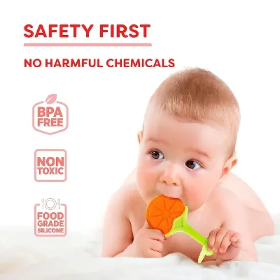 Silicone Baby Teething Toys 5 Pack, Sensory Balls & Teethers for Infants 0-12 Months, BPA Free Freezer Safe Soft Baby Teether Toys, Soothe Babies Gums image {5}