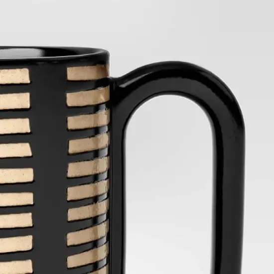 16oz Stoneware Broken Blinds Print Mug Black - Room Essentials&trade; image {2}