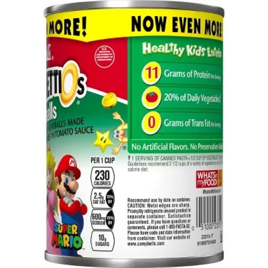 SpaghettiOs Super Mario Bros Canned Pasta with Meatballs- 15.6oz image {11}