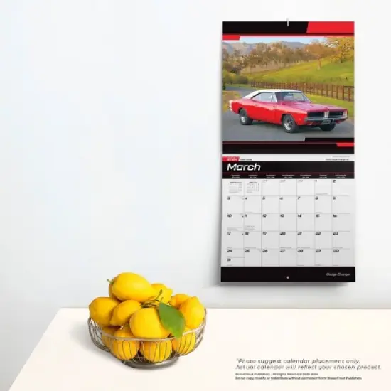 Browntrout 2024 Wall Calendar 12"x12" Dodge Charger Foiled image {3}