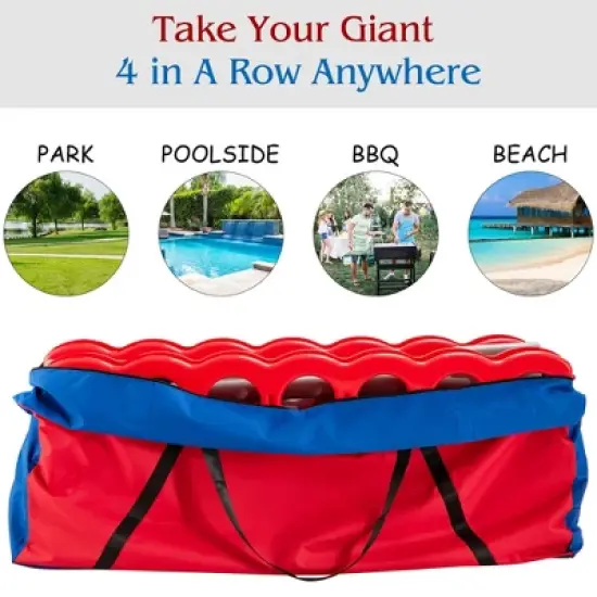 Costway Giant 4 in A Row Jumbo 4-to-Score Game Set W/Storage Carrying Bag for Kids Adult image {6}