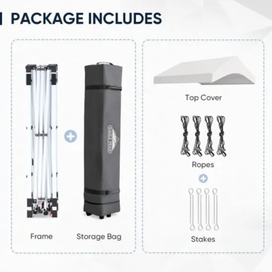 EAGLE PEAK 10x10 Easy Setup Pop Up Canopy w/Gable Roof, White image {7}