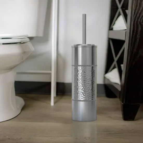 Slim Compact Stainless Steel Toilet Brush Holder Two-Tone - Nu Steel image {4}