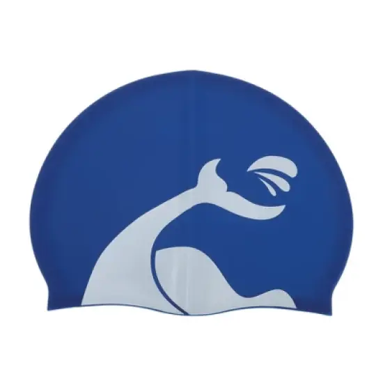 Unique Bargains Silicone Whales Pattern Swim Cap 1 Pc image {6}
