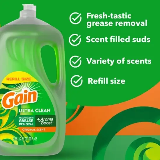 Gain Original Ultra Liquid Dish Soap - 90 fl oz image {2}