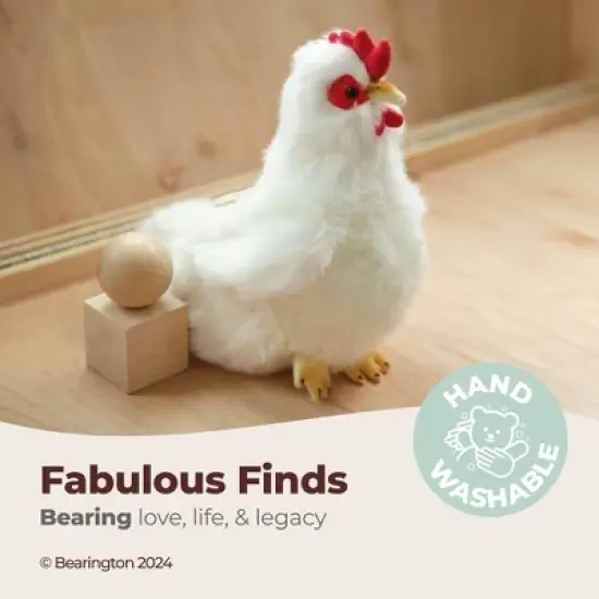 Bearington Henry Plush White Hen Stuffed Animal for little kids, 9 Inches, For Ages 1-14 image {1}