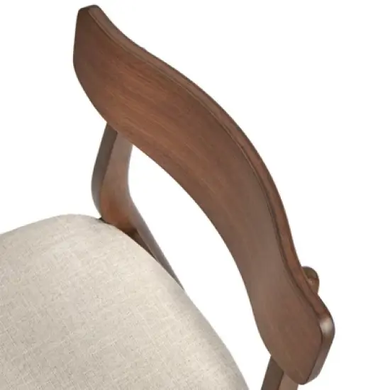 Buylateral Set of 2 Wave Solid Rubberwood Dining Chairs image {4}