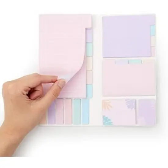 Paper Junkie 2 Pack Self Adhesive Planner Sticky Notes with Tabs, Tropical Design (4 x 8 in) image {2}