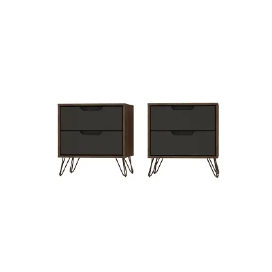 Set of 2 Rockefeller 2 Drawer Nightstands - Manhattan Comfort image {13}