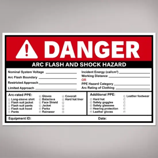 Avery Arc Flash/Shock Danger Labels, Waterproof, UV Resistant, Preprinted, Handwrite-Only, 4.75" x 7.75", 40 Warning Decal Labels image {7}