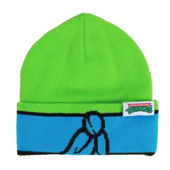 TMNT Rolldown Leo Adult Mesh Eye Green Beanie image {1}
