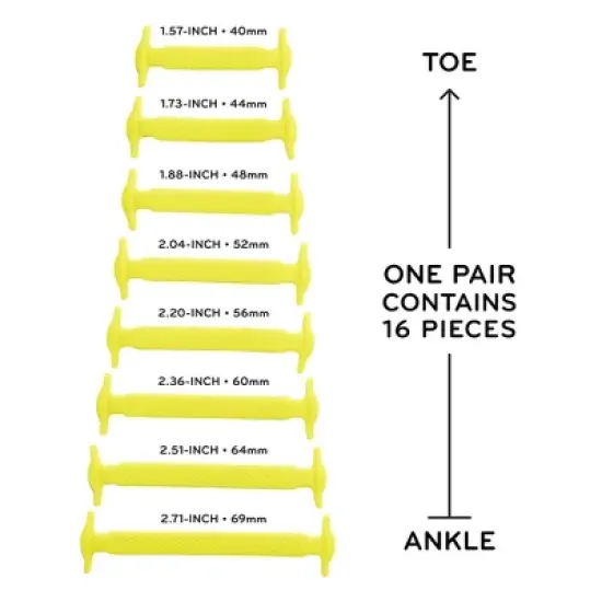 The Original Stretchlace No-Tie Silicone Elastic Shoelaces &ndash; Yellow Tieless Shoe Laces (1 Set) image {2}