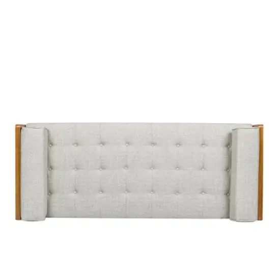 Keairns Mid Century Modern Tufted Double End Chaise Lounge with Bolster Pillows - Christopher Knight Home image {3}