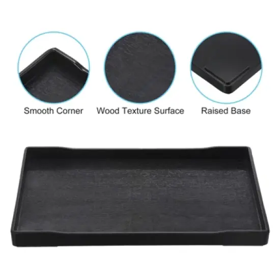 Unique Bargains Plastic Fast Food Reusable Serving Tray 2 Pcs image {2}