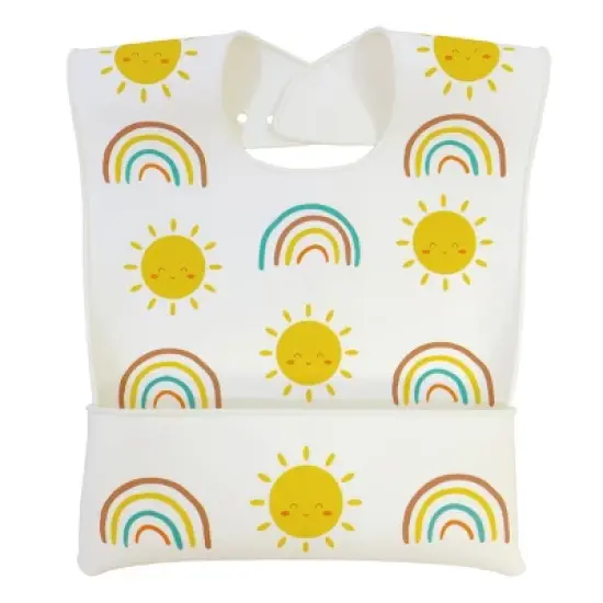 Neat Solutions Toddler Silicone Fold Down Bib - Neutral image {1}