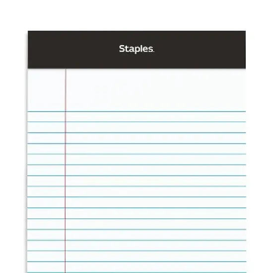 Staples Notepads 5" x 8" Narrow White 100 Sheets/Pad 6 Pads/Pack (13770) 398211 image {5}