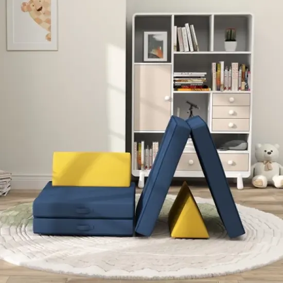 TopComfy Baby and Toddler Learning Toy Modular Play Couch for Creative Play and Comfort for Playroom, Blue, 59.1"*26"*17.9" image {1}