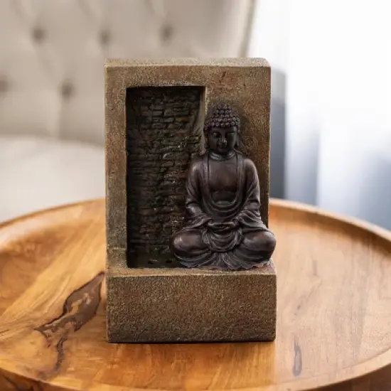 Nature Spring Sitting Buddha Indoor Water Fountain image {1}